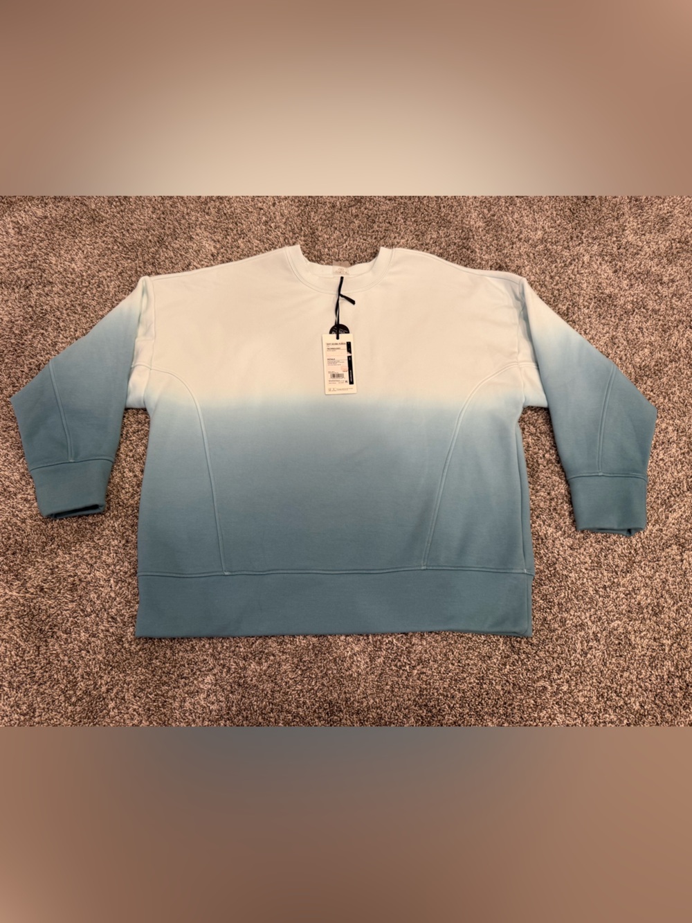 CALIA by Carrie Underwood Ombre Crewneck Sweatshirt - White to Light Blue